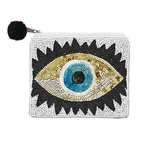 <b>Cuteness</b> Choice Embroidery CASH MONEY Beaded Multi Color Coin <b>Purse</b> With Trendy Handmade Statement Look - Product Image 3