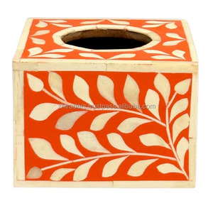 Elegante Caja para Pañuelos de Papel Blanca, Diseño Personalizado con Patrón de Concha, Ecológica, Hecha a Mano, Diseño Árabe para Uso Doméstico, Logotipo Personalizado Disponible - Product Image 2