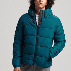 <b>Men</b> Classic Hooded Bubble <b>Jacket</b> Lightweight <b>Warm</b> Quilted Waterproof Breathable Casual Winter Full Zip Outdoor Regular Fit - Product Image 2