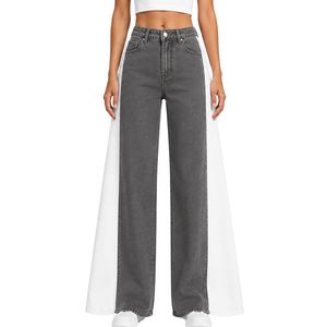 Charcoal Gray <b>Women</b> Wide Leg <b>Jeans</b> High Waist Loose Fit Denim Pants Casual Streetwear Fashion Trousers Trendy Baggy Style - Product Image 1