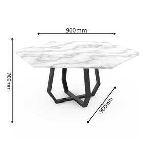Mesa de Centro Moderna con Base de Metal Geométrica, Resistente, Base de Metal Negro Escultural, Mueble de Acento de Lujo para Sala de Estar - Product Image 2