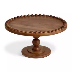 New Arrival Wooden Display Riser <b>Table</b> Metal <b>Legs</b> Dessert Stand Modern Decor Serving Pedestal Tray Item latest mop platters - Product Image 5