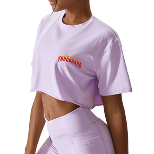T-shirt court d'été 100 % coton pour femme grande taille, personnalisable avec logo, respirant, séchage rapide, écologique, sexy, vierge - Product Image 1