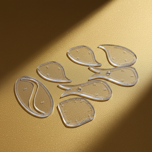 Plantilla Acrílica para Dar Forma a las Cejas, Regla Profesional para Mapa de Cejas, Transparente con Marcas de Medición de Precisión para Microblading - Product Image 1