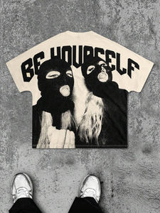 Camiseta de Verano de Punto Formal de Alta Calidad para Hombre, Estilo Vintage, Súper Suave, 100% Algodón, Cuello en V, Ribete en Contraste, Logotipo Personalizado, Estampado, Manga Corta - Product Image 3