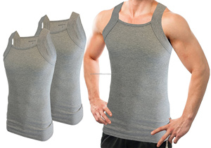 Débardeur de sport en coton pour homme 230 GSM, logo personnalisé, uni, sans manches, haut de musculation, débardeur de fitness pour homme - Product Image 5