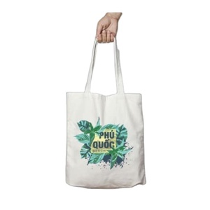 Logo personnalisé imprimé petit coton toile fourre-tout sac à main réutilisable avec bouton chaîne fermeture éclair bonbons impression pour la plage ou un usage professionnel - Product Image 2