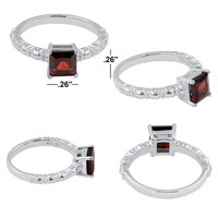 Bague de fiançailles Gourik en argent sterling 925 avec topaze bleu ciel, pierre précieuse carrée bleue, style classique pour femme