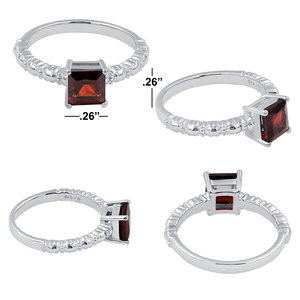 Gourik 925 Sterling <b>Silver</b> Sky Blue Topaz Engagement <b>Ring</b> Square Blue Gemstone Women's Classic Style <b>Ring</b> - Product Image 4