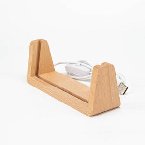 Modern U-Shaped Wooden LED Lamp Stand with DIY Assembly USB <b>Rechargeable</b> Dimmable Warm White <b>Light</b> - Product Image 2
