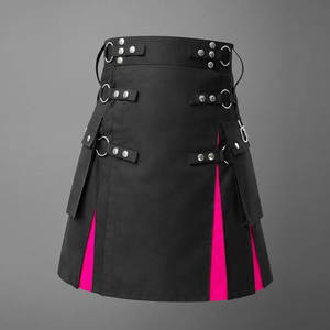 กิ๊ตส์แฟชั่นสีชมพูร้อนแรงสำหรับผู้หญิง สไตล์สก็อตแลนด์ ผ้าฝ้ายอเนกประสงค์ มีให้เลือกหลายสีและแบบจีบ - Product Image 1