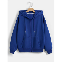 Sweat-shirt à capuche zippé pour homme, toutes couleurs, coupe ample, en coton French Terry, style décontracté, pour l'automne, avec poche avant