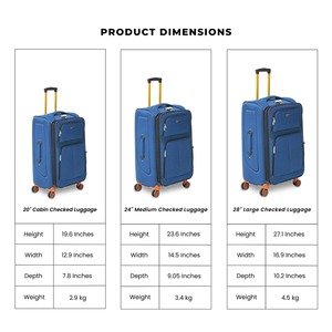 Juego de Maletas de Poliéster de 3 Piezas con 4 Ruedas, Juego de Bolsas de Viaje Ligeras con Candado de Combinación y Asa Suave - Product Image 4