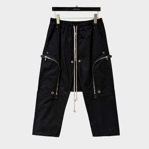 Pantalon de survêtement homme à entrejambe bas, en molleton brossé doux, coupe décontractée, taille à cordon de serrage, logo personnalisé - Product Image 1