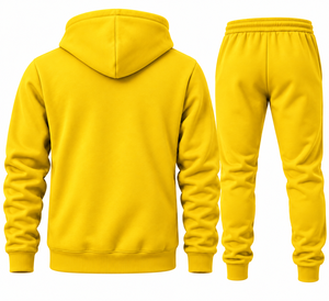 Conjunto Deportivo de Sudadera con Capucha Amarilla y Pantalones Jogger, Ropa Deportiva Informal - Product Image 4