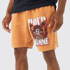 Shorts décontractés pour hommes 2026 en coton, design optimal, motif uni, légers, longueur courte, taille mi-haute avec cordon de serrage - Product Image 1