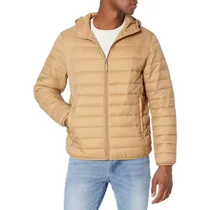 Chaqueta Acolchada con Capucha para Hombre, Color Sólido, Cierre de Cremallera, Estilo Casual, Resistente al Viento, Relleno de Poliéster, para Otoño - Product Image 2