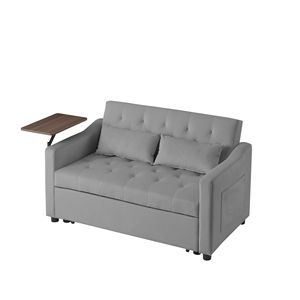 Divano Letto in Velluto Grigio - Product Image 5