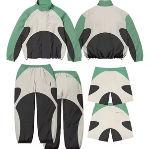 Conjunto Deportivo Unisex Morado y Naranja con Bloques de Color, Manga Larga, Cuello Alto, Secado Rápido, para Otoño, Corte Regular para Adultos - Product Image 4