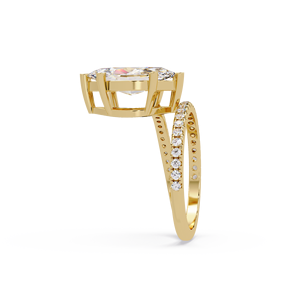 Trendy Beautiful Marquise Solitaire Lab Grown Diamond 1CT 2CT 3CT IGI Certified Open wrap for Women 14K Pure Gold Wedding <b>Rings</b> - Product Image 3