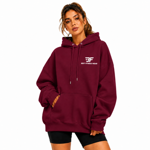 Sweat-shirts pour femmes de haute qualité avec logo personnalisé, 330 g, 100 % coton, molleton épais, couleur unie, taille grande, surdimensionné - Product Image 5