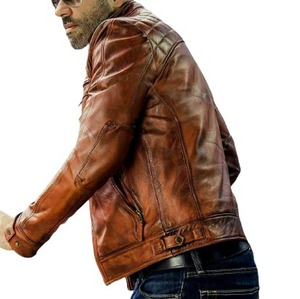 Men Brown Designer Genuine Leather <b>Biker</b> <b>Jacket</b> Motorcycle <b>Jacket</b> - Product Image 2