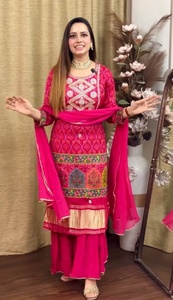 Nueva Colección de Diseñador, Conjunto de Sharara y Dupatta con Bordado Completamente Cosido, Salwar Kameez de Chinnon Pesado para Adultos, FATEMA FASHION - Product Image 2
