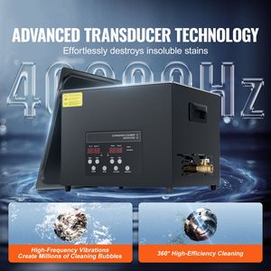 Pulitore a Ultrasuoni Digitale Industriale da 15L 360W, Nuova Macchina per Pulizia a Ultrasuoni 40kHz con Modalità Delicata per Metalli e Degassaggio Migliorato - Product Image 2