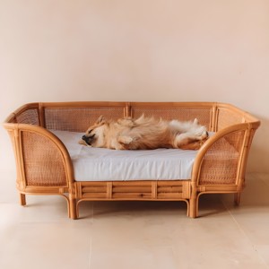 Webbing rattan cat <b>bed</b> on legs stylish pet furniture competitive price dog <b>nest</b> puppy sofa <b>beds</b> - Product Image 2