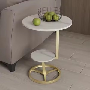 Table d'appoint et de fin de rangée en aluminium à 2 niveaux, style Art Déco, pour la décoration de la maison et du salon, cadeau de Diwali - Product Image 1