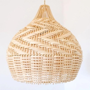Wholesale Rattan Pendant Lampshade Handwoven Hanging <b>Light</b> Natural Woven Lamp <b>Shade</b> for Living Room <b>Kitchen</b> Decor OEM ODM - Product Image 1