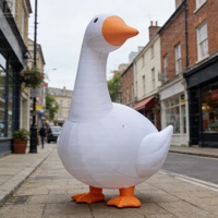 Oie gonflable géante sur pied avec texte personnalisé, canard gonflable blanc lumineux à LED pour la publicité, les festivals, les expositions publiques et les fêtes
