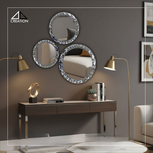 Elevate Your Space with This Sleek SS PVD Frame <b>Mirror</b> Featuring Unique Hammer Design Wall-mounted for Weddings Art Decor Style - Product Image 2