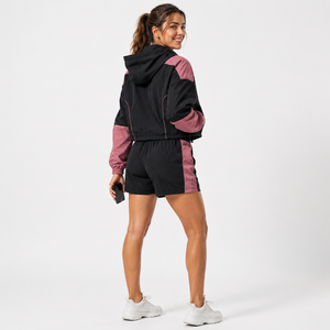 Ensemble veste et short décontracté pour femme, coupe ample, pour l'extérieur, en tissu Ripstop coupe-vent, fabrication OEM ODM, fabricant de vêtements - Product Image 2