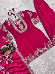 Colección Pakistaní India, Salwar Kameez de 3 Piezas Listo para Usar, Bordado Intenso en Seda Chinnon, Secado Rápido, Diseños Elegantes Tradicionales - Product Image 6