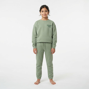 Wholesale Children Cotton Sweatshirt And <b>Jogger</b> Tracksuit <b>Set</b> Solid Color Casual Streetwear Clothing Manufacturer - Product Image 5
