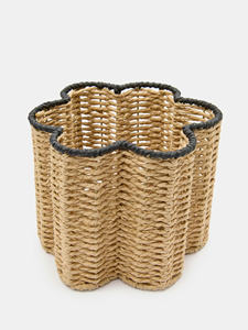 Panier de rangement rond en jacinthe d'eau avec couvercle, bac de rangement en jacinthe tressée avec couvercle à nœud pour linge, jouets, placard, rangement domestique - Product Image 2