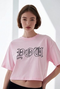 Camisetas Cortas de Algodón 100% Orgánico para Mujer, Venta al Por Mayor 2026, Apliques de Verano, Transpirables, Ecológicas, Personalizables, Cuello Redondo - Product Image 5