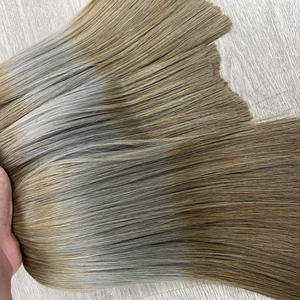 Prix usine 100% brut vierge vietnamien trame humaine dentelle perruque os droit 3 tons gris couleur Super Double dessiné Extensions de cheveux - Product Image 6