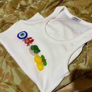 Elegant Embroidery Beaded Tank Top with Floral <b>Thread</b> Work and Decorative <b>Bead</b> Embellishments for Women’s Fashion Wear - Product Image 2