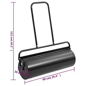 Grand rouleau aérateur manuel en acier noir pour pelouse - Product Image 5
