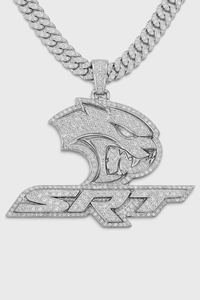 Pendentif SRT Hellcat en Moissanite Sertie de Pierres, Argent Sterling 925 Plaqué Or, Coupe Ronde Brillante, Breloque Thème Hip Hop pour Hommes - Product Image 6