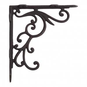 Large Iron <b>Shelf</b> Bracket For <b>Wide</b> Wall Shelving Supporting Heavy Items With Stable Metal Construction - Product Image 2