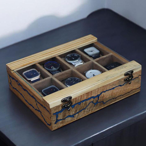 Boîte de rangement en bois multi-compartiments avec couvercle, boîte organisatrice en bois avec logo personnalisé pour la vente en gros - Product Image 2