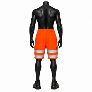 High Vis Reflective Cargo <b>Work</b> <b>Shorts</b> <b>Men</b> Safety Construction Waterproof Outdoor Utility Workwear <b>Shorts</b> - Product Image 3