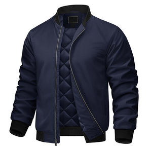 Blouson Bomber Premium Homme Bleu Marine avec Doublure Matelassée, Fermeture Éclair, Col, Poignets et Ourlet Côtelés, et Poches – Idéal pour le Streetwear - Product Image 1