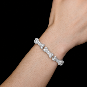 Top High Quality Full Iced Skeleton Bone Shape Moissanite <b>Statement</b> <b>Necklace</b> 925 Silver Micro Pave Hip Hop Unisex Party Jewelry - Product Image 4