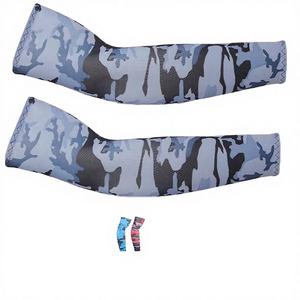 Ensemble de yoga pour femmes WARPRO INDUSTRY, manches de bras imprimées camouflage, respirant, protection anti-UV, sans couture, 100% polyester - Product Image 1