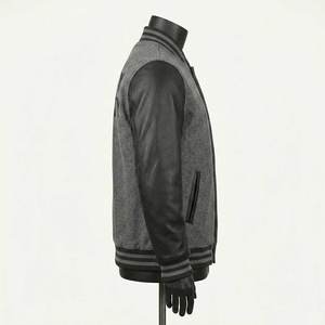 Chaquetas Letterman Personalizadas OEM con Parche de Chenille, Chaqueta Varsity Clásica para Hombre, Cuerpo de Lana, Mangas de Cuero, Logotipo Personalizado - Product Image 3