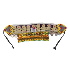 Vintage Belt Belly Dance Bead Afghani Traditional Waist Belt Kuchi Tribal BB054A <b>Old</b> Banjara Real Vintage Handmade Beaded Belts - Product Image 1